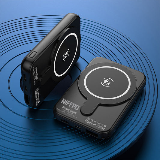 Power Bank Magnetic 5000mAh or 10000mAh with 5W Wireless Charging, LED Display and Dual Inputs