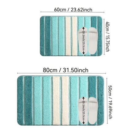 Chenille Bath Rug Non-Slip Absorbent Bathroom Mat – Extra Thick 1850g/㎡ Plush Washable Floor Mat for Bathroom Shower