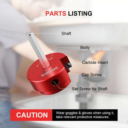 PVC Pipe Reamer Kit 8pcs – Fitting Saver for SCH 40 Plastic Pipe, Aluminum Alloy Body with 11.5" Hex Shaft