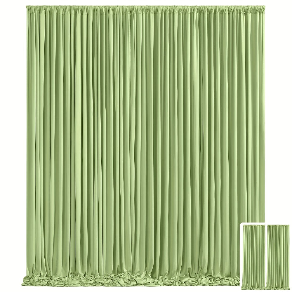 Party Backdrop Curtains 2-Pack 59x85 Inch, Non-Transparent Wrinkle-Free Fabric with Pole Pocket for Wedding