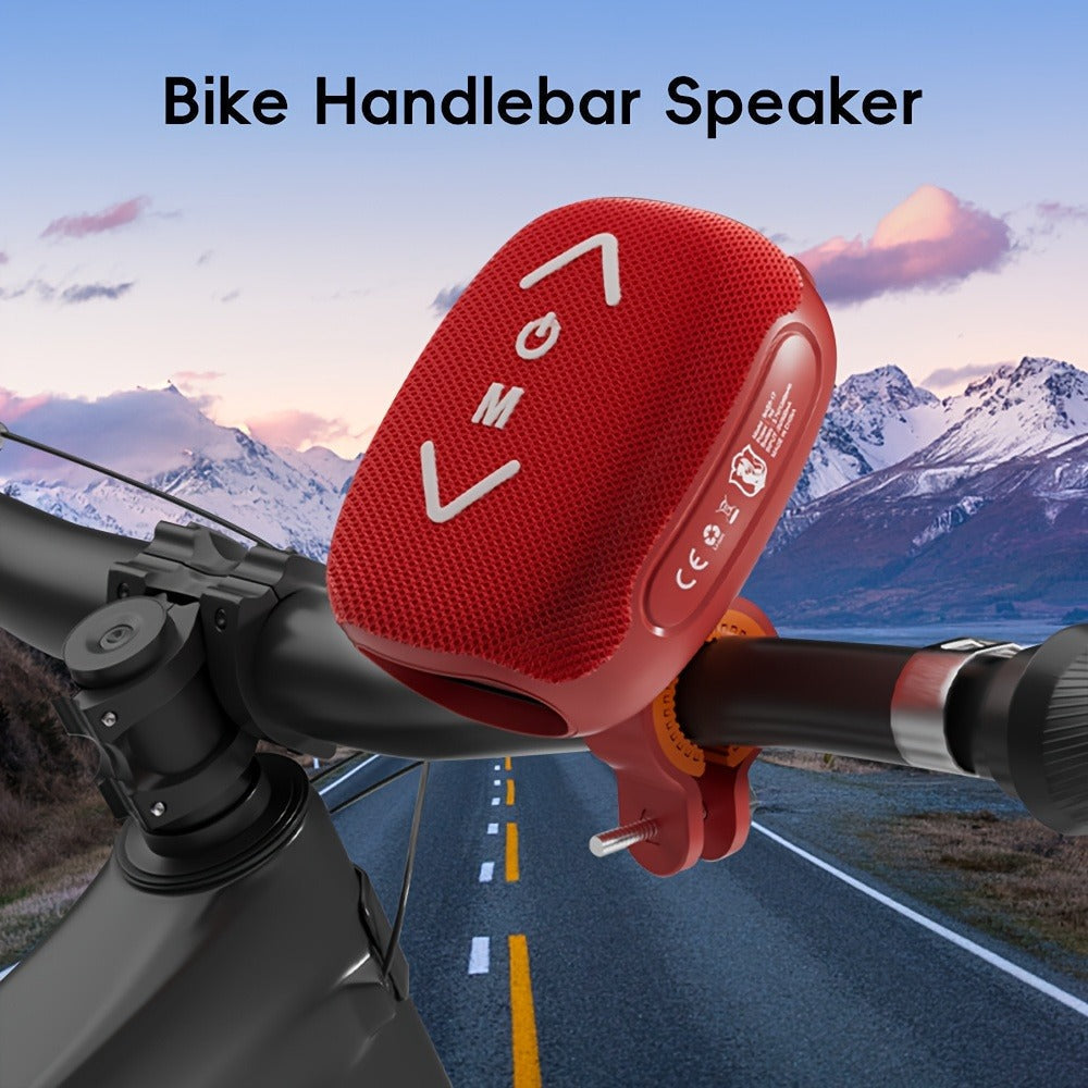 Bluetooth Bike Speaker, IPX5 Handlebar Speaker with Battery, FM, TF, AUX, TWS & Hands-Free Calls