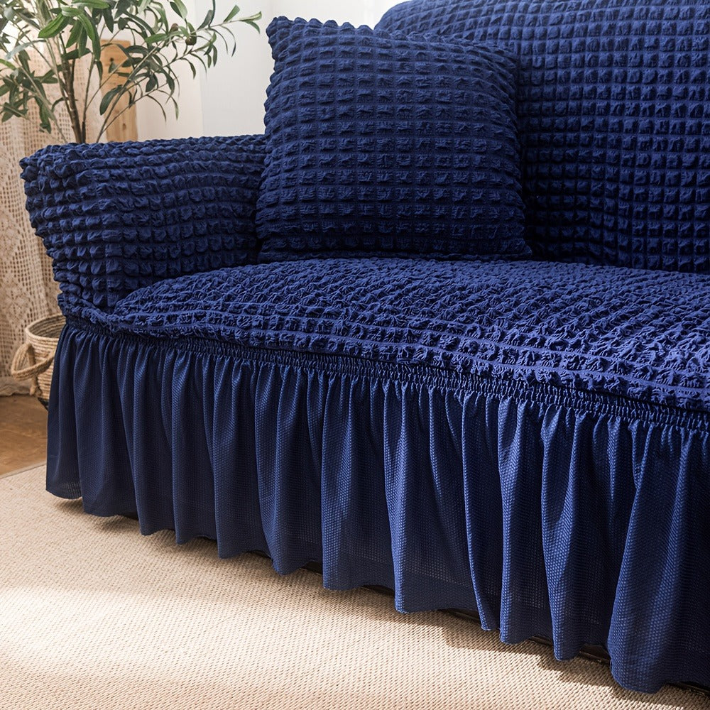 Sofa Cover Seersucker Stretch Slipcover with Elastic Band Closure for 1 to 4-Seater Sofas in Eight Colors