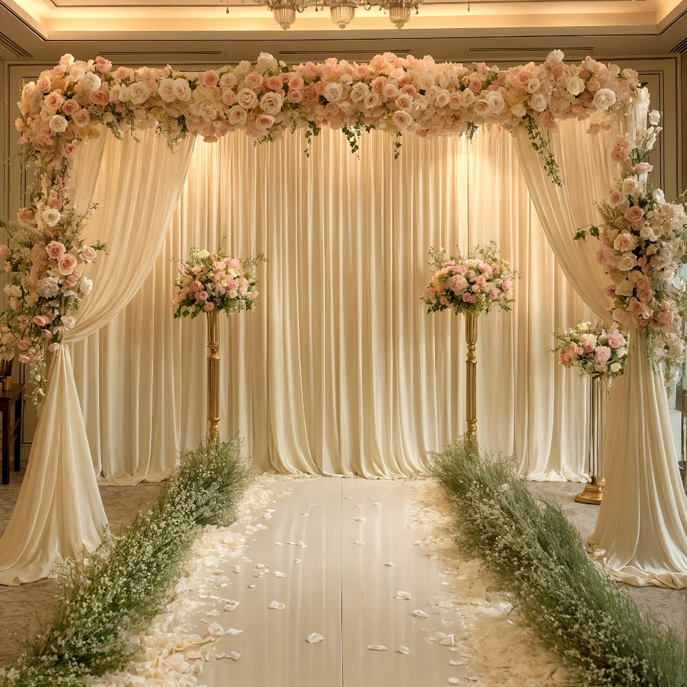 White Black Duo Backdrop Curtains 2 Pack 5x10Ft Wrinkle-Resistant Photo Background Fabric for Wedding, Birthday, Christmas