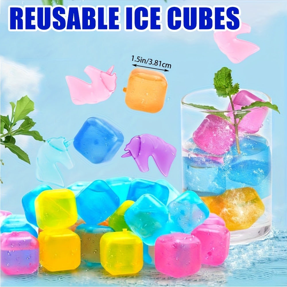 Reusable Plastic Ice Cubes 60/90/120/165 PCS - Non-Melting Non-Diluting Refreezable Ice Cubes for Whiskey