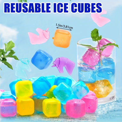 Reusable Plastic Ice Cubes 60/90/120/165 PCS - Non-Melting Non-Diluting Refreezable Ice Cubes for Whiskey