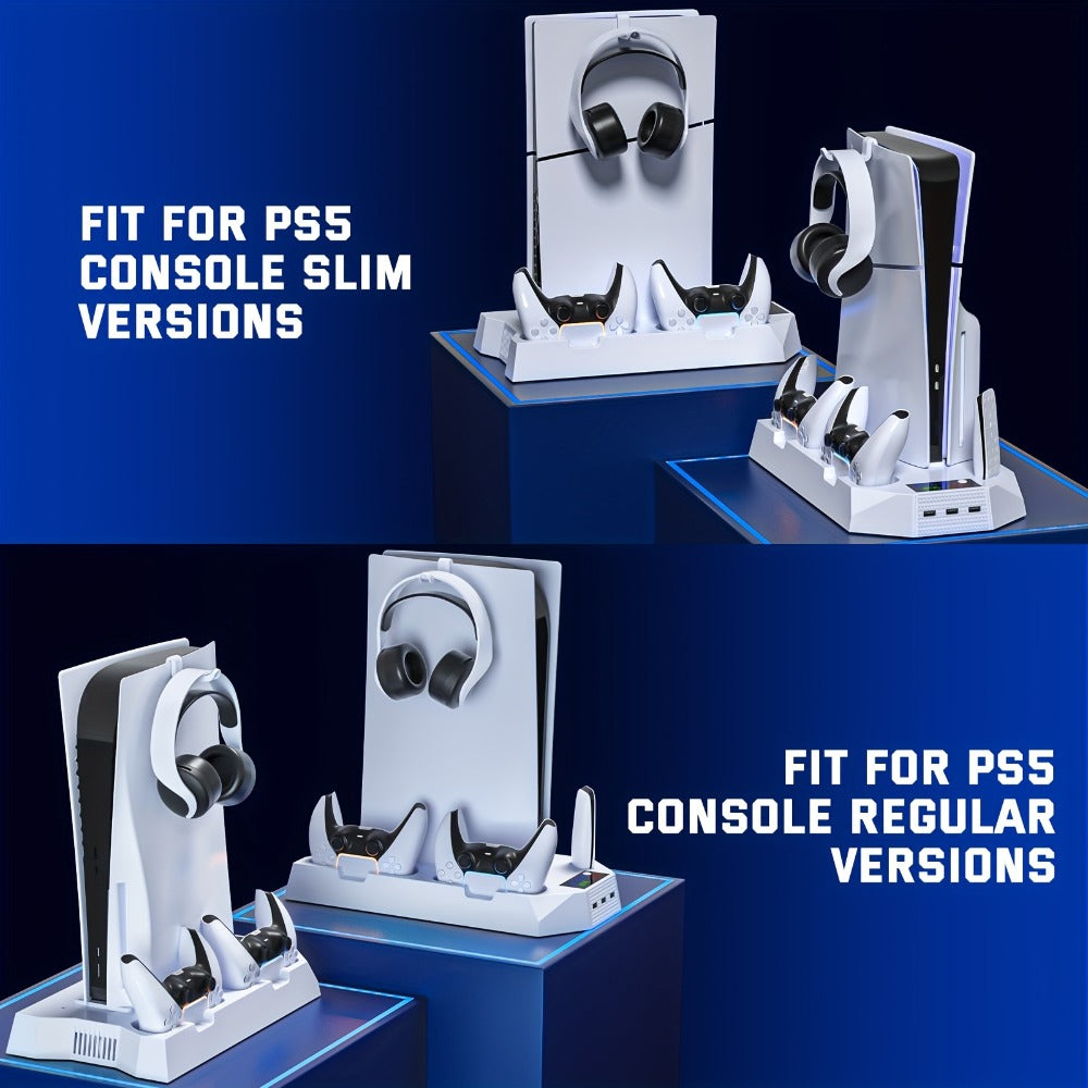 PS5 Cooling Station with Controller Charging Dock - Compatible with PS5 Slim Pro Standard Disc Digital