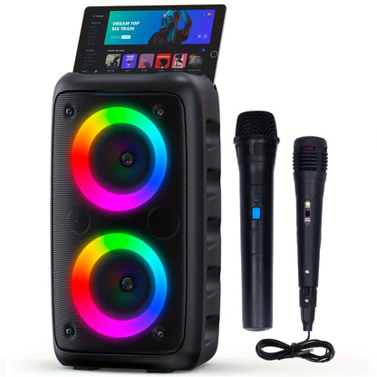 Karaoke Machine with LED Lights Bluetooth Speaker PA System for an Everyday Personal Care Routine