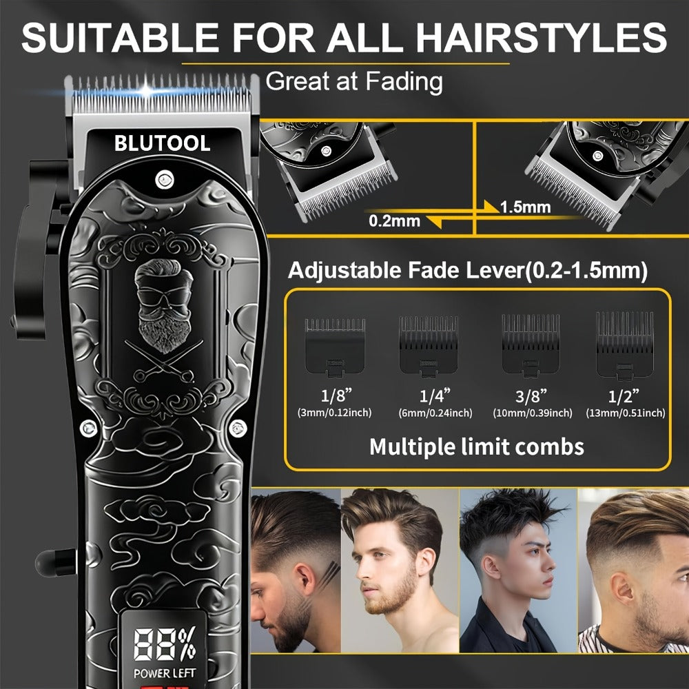 Men's Grooming Set USB Rechargeable Hair Clipper Electric Shaver Nose Ear Hair Trimmer for Everyday Face, Beard and Body Grooming