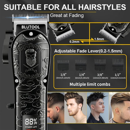 Men's Grooming Set USB Rechargeable Hair Clipper Electric Shaver Nose Ear Hair Trimmer for Everyday Face, Beard and Body Grooming