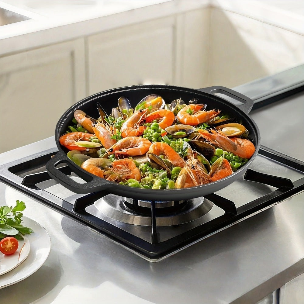 Pre-Seasoned Cast Iron Pan Set – Non-Stick Multifunctional Skillet for Pizza Home Kitchen Outdoor Cooking