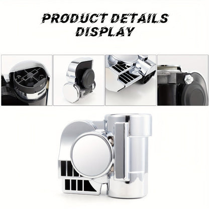 12V Air Horn Super Loud Train Sound for Car Truck Motorcycle Boat SUV Universal Fit Compressor Kit with Relay Harness & Horn Cover