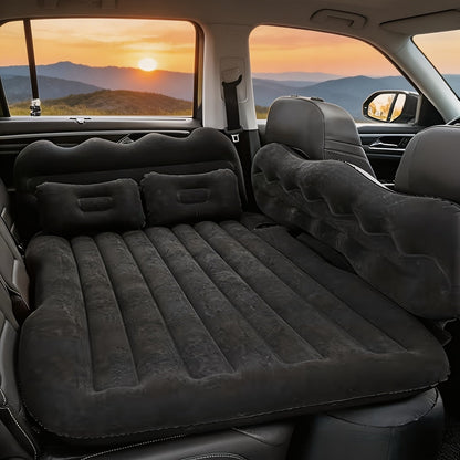 Car Inflatable Mattress for SUV Back Seat – Portable Foldable Air Bed, PVC Flocking, with Air Pump, 2 Pillows & Storage Bag (5 Colors)