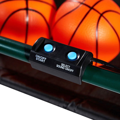 2 Player Indoor Basketball Arcade Game EZ Fold – Dual Hoop Shot Challenge with LED Scoring, 8 Game Modes, 3 Basketballs & Air Pump