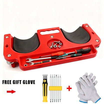 Rolling Knee Pad Creeper with Wheels Foam-Filled Knee Cups 20x5.5 Inch for Automotive Repair Flooring Garage Mechanic Kneeling Platform