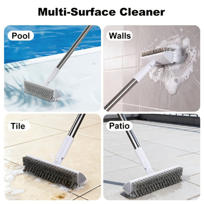 Pool Cleaning Brush with 52.4-Inch Sectional Handle, 9.1-Inch Double-Sided Bristle Head and Corner Edge Profile