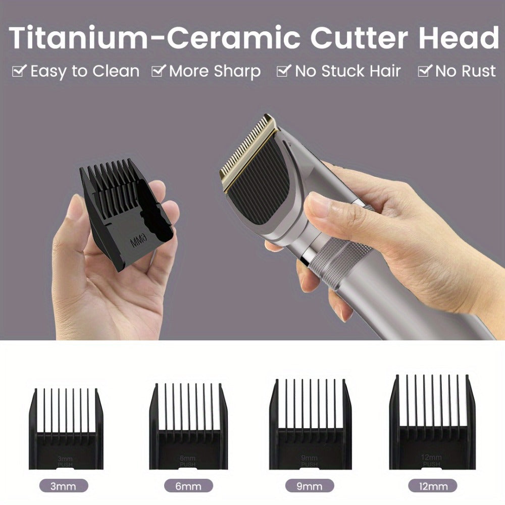 Beard Trimmer for Men Cordless Electric USB Rechargeable with Precision Dial 5-Level Adjustable – Mustache Facial Hair Trimmer Grooming