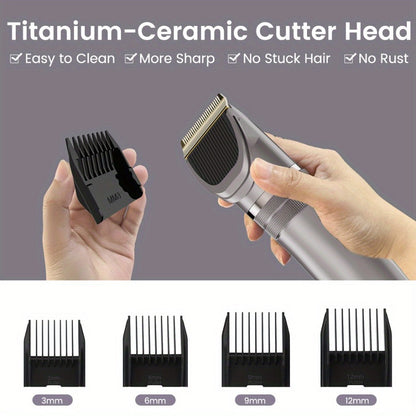 Beard Trimmer for Men Cordless Electric USB Rechargeable with Precision Dial 5-Level Adjustable – Mustache Facial Hair Trimmer Grooming