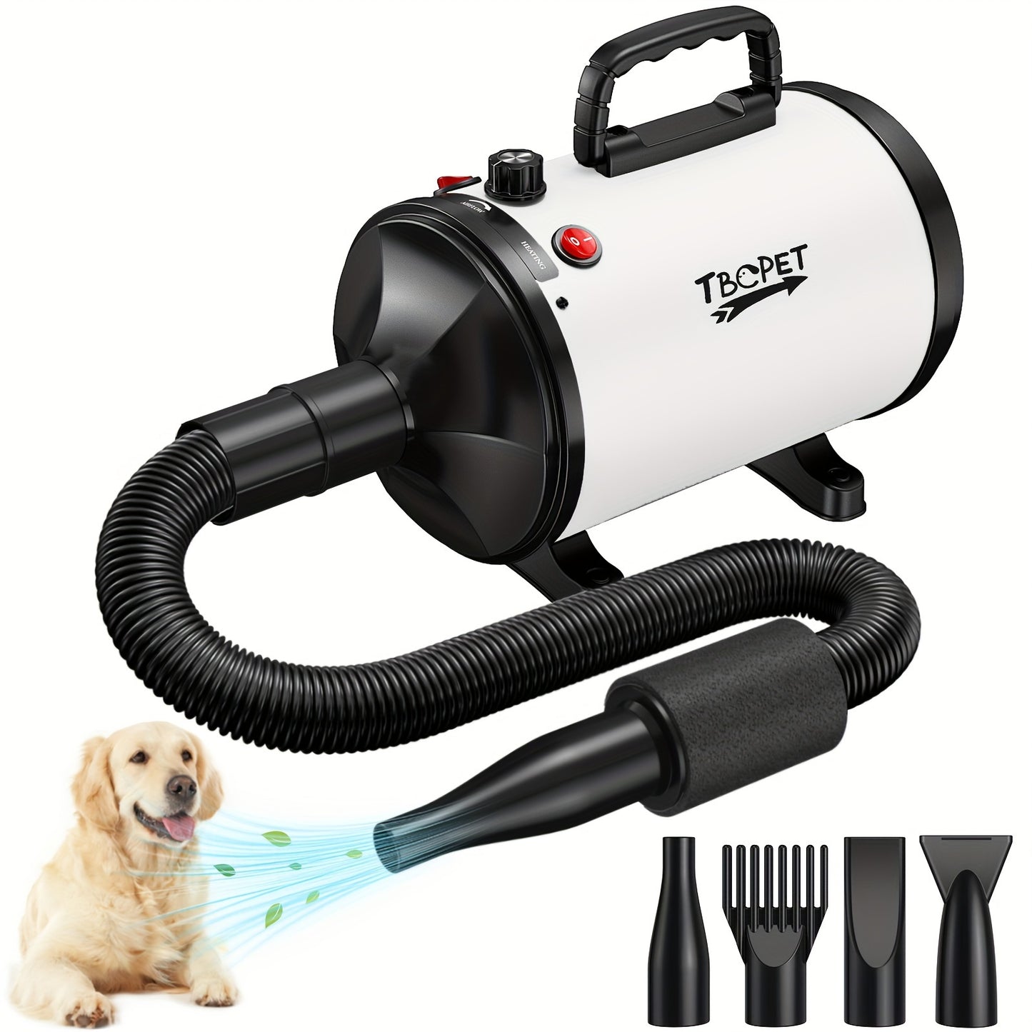 Dog Hair Dryer 3800W High Power – Professional Pet Grooming Blow Dryer with Adjustable Speed & Temperature Control