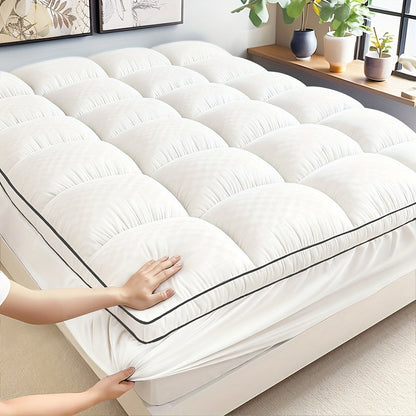 Quilted Mattress Topper Pillow Top 1000GSM – Fitted Mattress Pad Cover Deep Pocket 8-21 Inch, Breathable Cooling Mattress Protector Twin