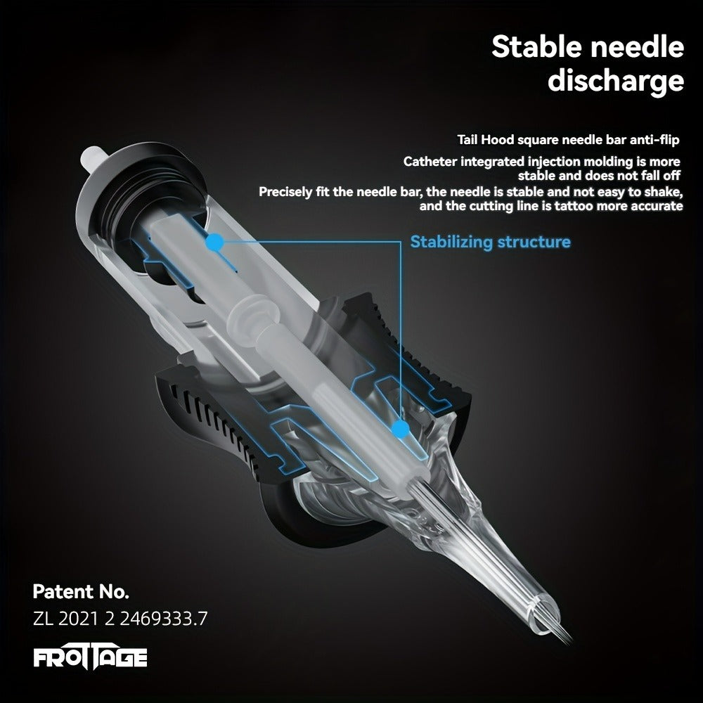 Tattoo Cartridge Needles with Frotage Label, 26 Retained RL RLT RS CM and M1 Cartridge Size Options