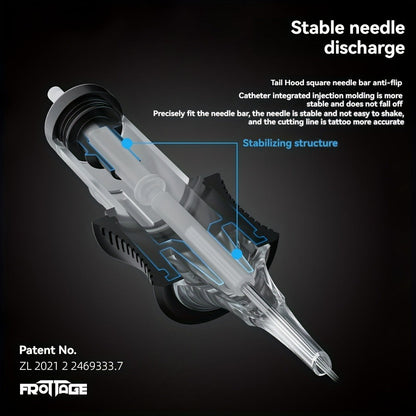 Tattoo Cartridge Needles with Frotage Label, 26 Retained RL RLT RS CM and M1 Cartridge Size Options