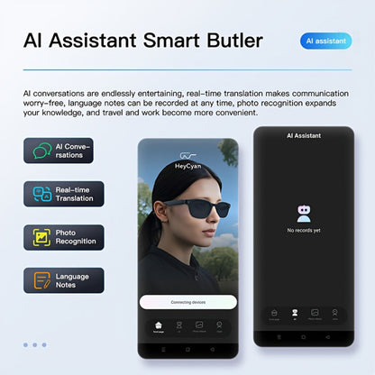 Smart Glasses 16GB Video Recording Eyewear with Source-Listed 4K Camera, Open-Ear Audio and Black Frame