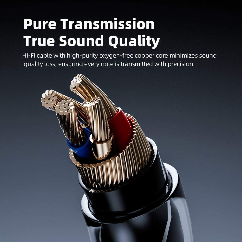 QKZ Hi7T Transparent Dynamic Resin Wired Earphones DJ Monitor HiFi Stereo Heavy Bass for Bedside Audio, Alarms and Room Entertainment
