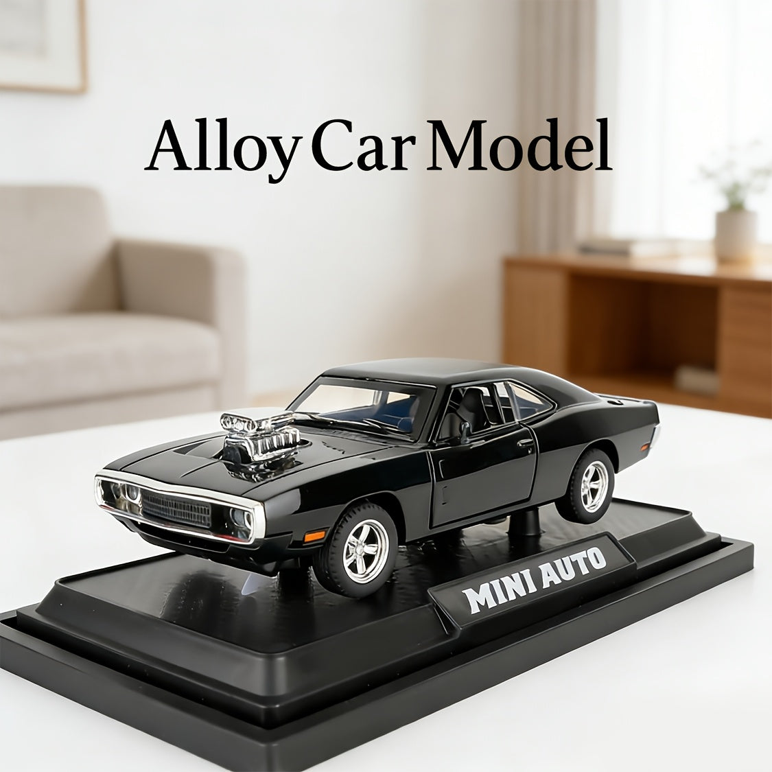 Dodge Challenger Diecast Model Car Zinc Alloy Collectible Static Replica, Highly Detailed Home & Office Decor