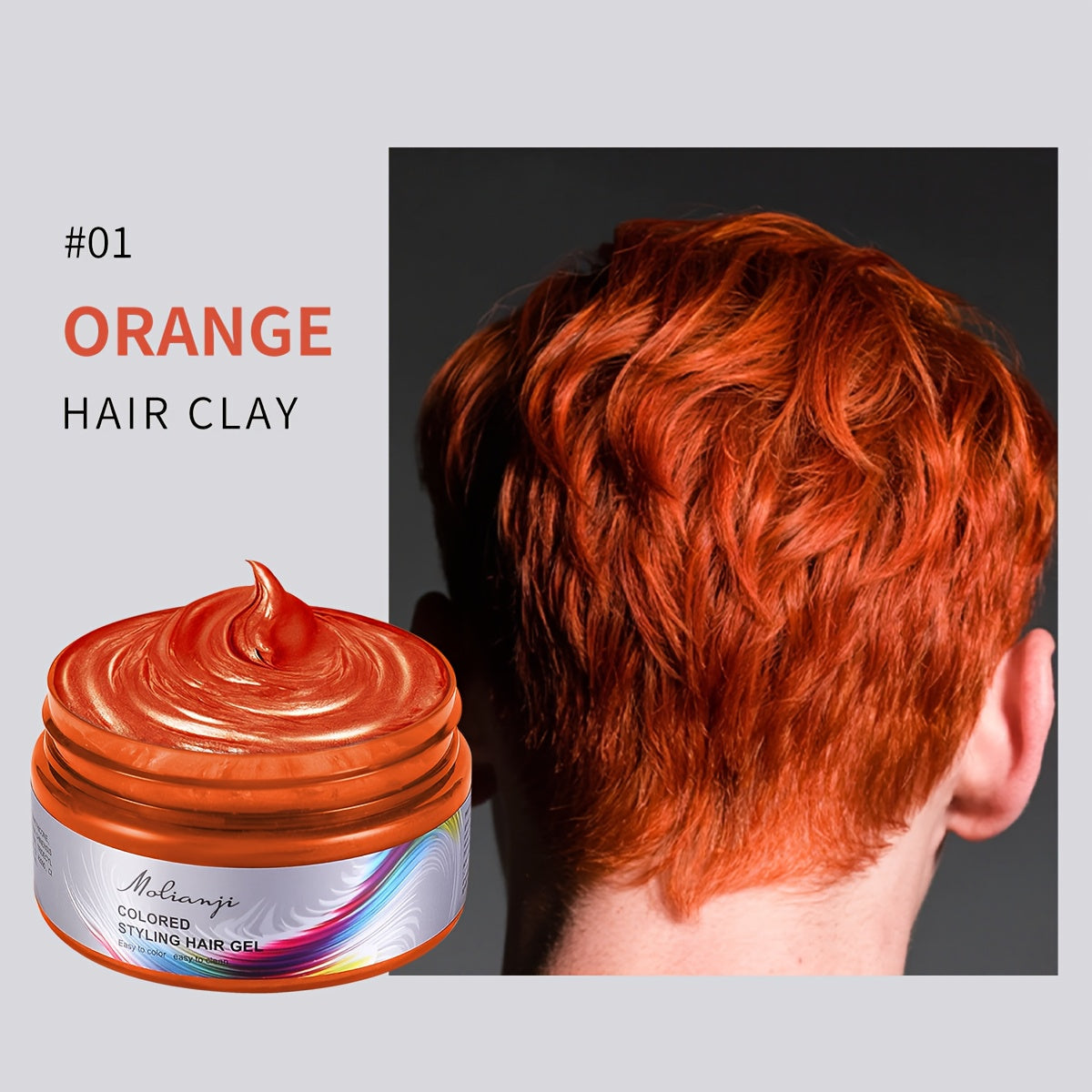 Hair Color Wax Temporary Hair Dye 3.53oz, 9 Vivid Shades, Easy Wash, Non-Damaging for Everyday Face, Beard and Body Grooming
