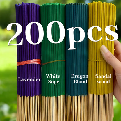 Incense Sticks 200pcs Aromatherapy Incense Set 4 Scents for Meditation Yoga Purification Home for Entryways, Bedrooms and Living Spaces