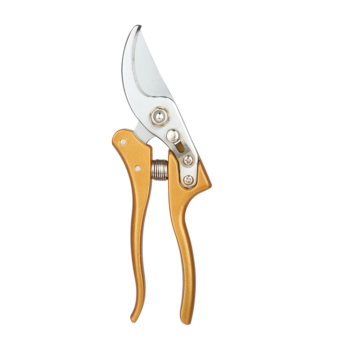 Bypass Pruning Shears with Curved Blade, Return Spring and Gold or Black Coated Handle Options