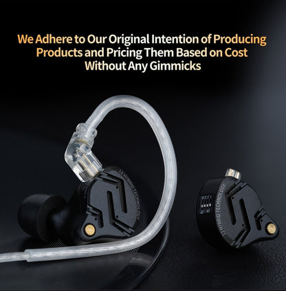 KZ ZS12 PRO X In-Ear Monitor Hybrid IEM Headphones Detachable Cable Noise Cancelling for Bedside Audio, Alarms and Room Entertainment