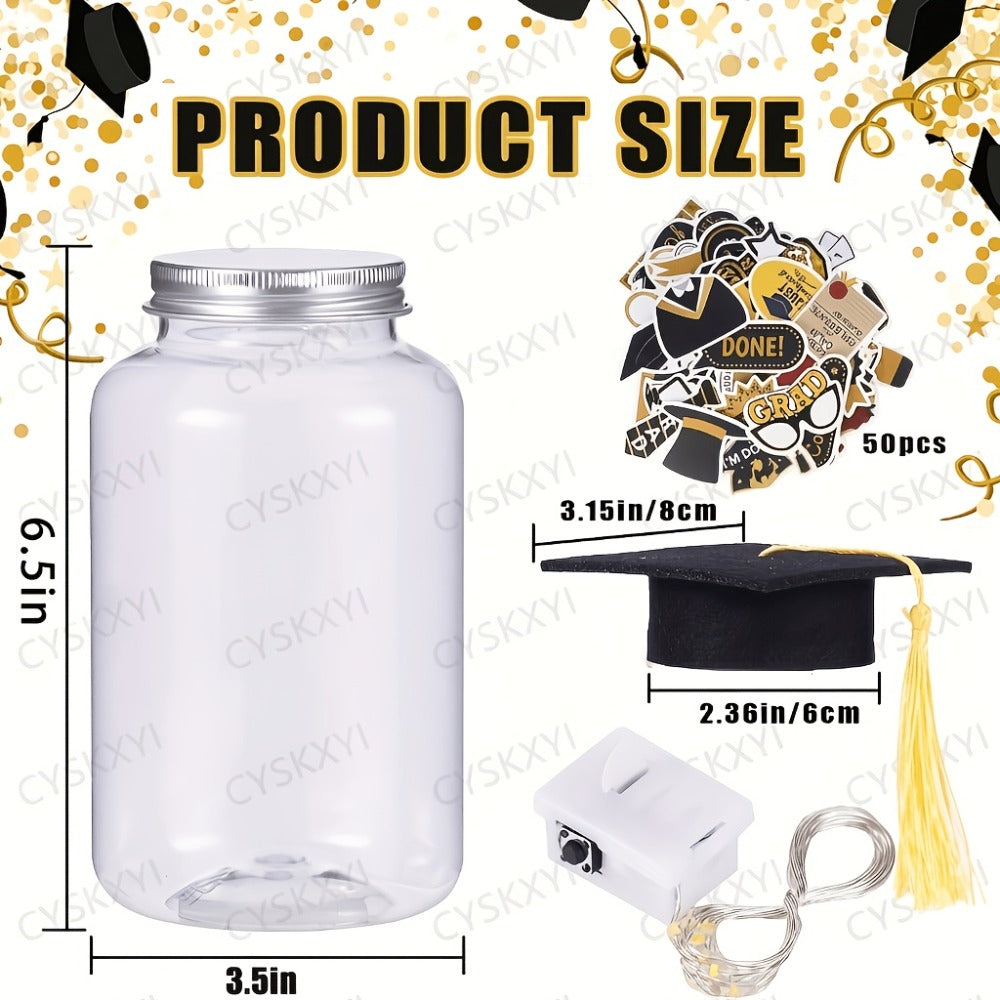 Graduation Gifts Lighted Jars 2026 Set of 8 with Graduation Stickers Party Decorations Mason for Entryways, Bedrooms and Living Spaces