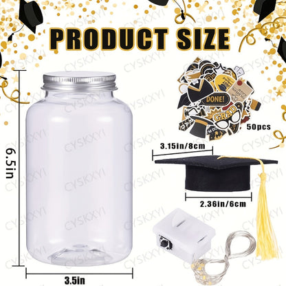 Graduation Gifts Lighted Jars 2026 Set of 8 with Graduation Stickers Party Decorations Mason for Entryways, Bedrooms and Living Spaces