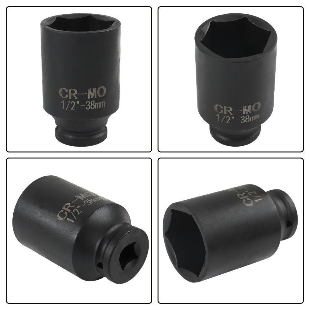 Deep Impact Socket Set 9pcs 29-38mm – 1/2" Drive Metric Axle Hub Nut Sockets for Installation & Removal, Heavy-Duty Plastic Construction