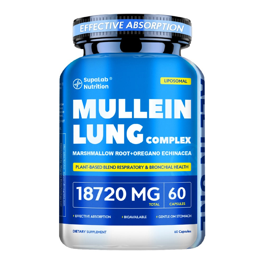 Mullein Leaf Capsules 12000mg with Quercetin, Lung Health & Respiratory Support, Bronchial Breathing Ease