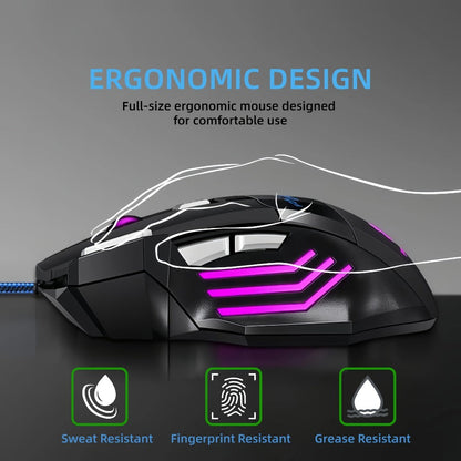 Programmable RGB Gaming Mouse Wired Pro-Grade with Turbo Click Multi-Mode DPI Sensitivity Dynamic for an Everyday Personal Care Routine