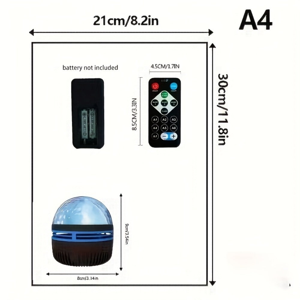 Water Ripple Projection Lamp 3D Dynamic Wave Atmosphere Light, USB Powered, Remote Control