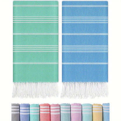 Turkish Beach Towels 2 Pack Sand Free Quick Dry Oversized Extra Large Lightweight Sandproof Compact Pool Swim Travel Camping Vacation Gift