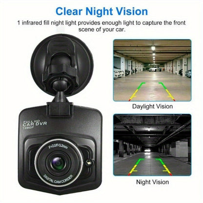 1080P Dash Cam for Cars – 2.2" LCD Display, Continuous Loop Recording, 24/7 Parking Surveillance, Motion Detection, No Battery Required