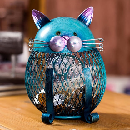 Ceramic Cat Piggy Bank with Removable Bottom Lid – Cute Kitten Coin Bank Figurine for Kids & Adults, Cat Lover Gift