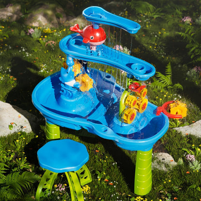 Sand and Water Table for Toddlers 3-Tier, Outdoor Sensory Play Set with Shovel Scoop & Strainer