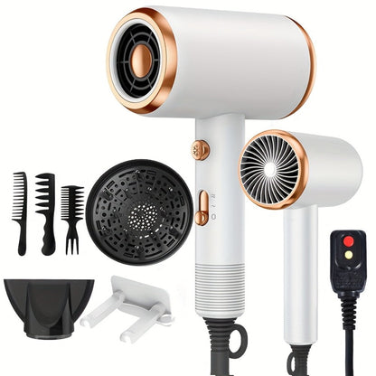 Ionic Hair Dryer 1600W with Diffuser Concentrator Nozzle 2 Speed 3 Heat Settings Cool Shot, for Home, Travel and Salon Hair Styling
