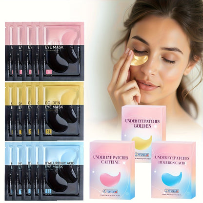 Collagen Eye Mask Patches 40 Pairs – Caffeine & Aloe Vera Under Eye Patches 4 Types Eye SPA Multi-Color Depuff Dark Circle Moisturizing