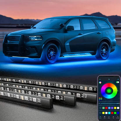 Car LED Atmosphere Light Panels APP & Wireless Control – External Decorative 2-Piece Set Multiple for Home, Desk and Accent Lighting