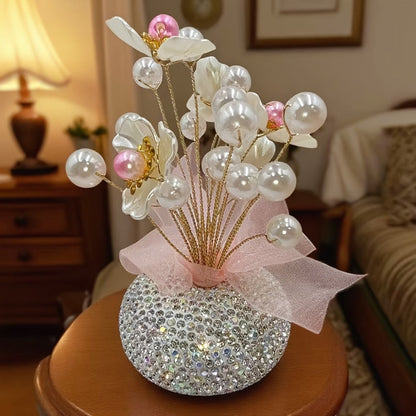 Crystal Flower Car Decoration Handmade DIY Simulation Crystal Flowers for Car Center Console Dashboard Home Decor Holiday Party Birthday