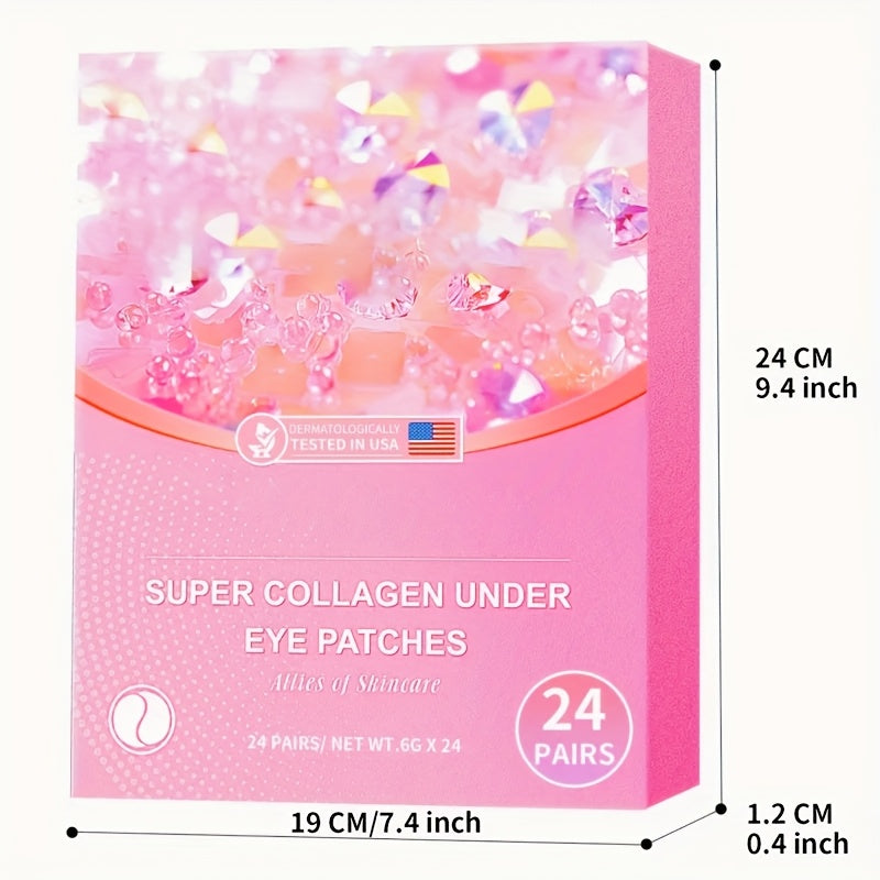 Multicolor Under-Eye Patch Set with Eight Pictured Colors and a Sealed 24-Pair Checkout Box