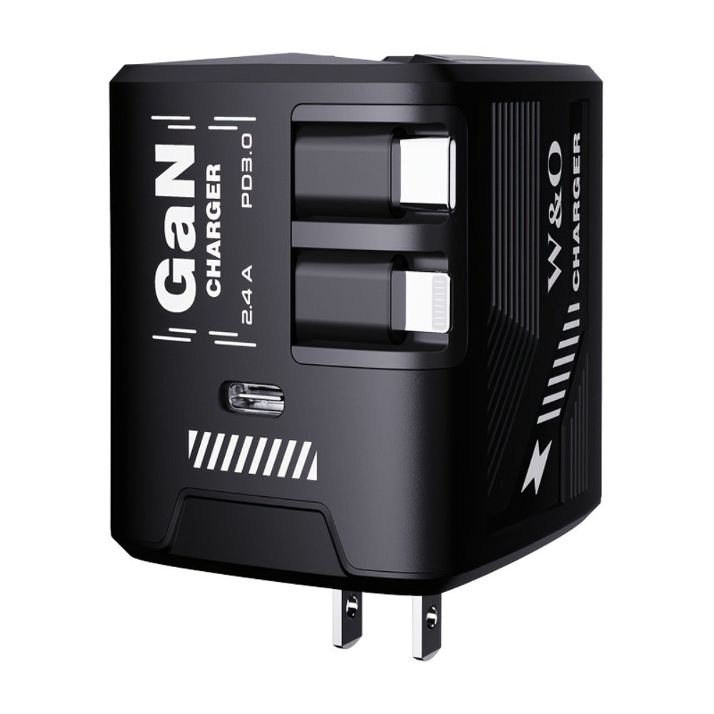 GaN Wall Charger 120W Fast with Retractable Built-In Cable & Foldable Plug for an Everyday Personal Care Routine