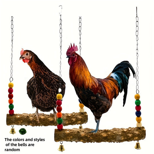 Parrot Swing Toy 2 Pack Chicken Shape Bird Swing for Medium Large Parrots Macaws African Greys Cockatoos Fun Hanging Cage Accessory Bird