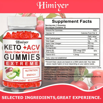 Keto ACV Gummies with Apple Cider Vinegar Vitamin B12 B6 for Women Men for Bath Time, Home Spa and Personal Care